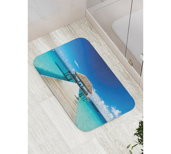Коврик противоскользящий JoyArty "Домик на пирсе" для ванной, сауны, бассейна, bath_5007 1