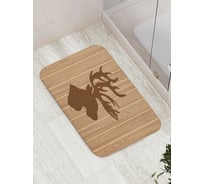 Коврик противоскользящий JoyArty "Лось на фоне деревянных досок" для ванной, сауны, бассейна, bath_5525