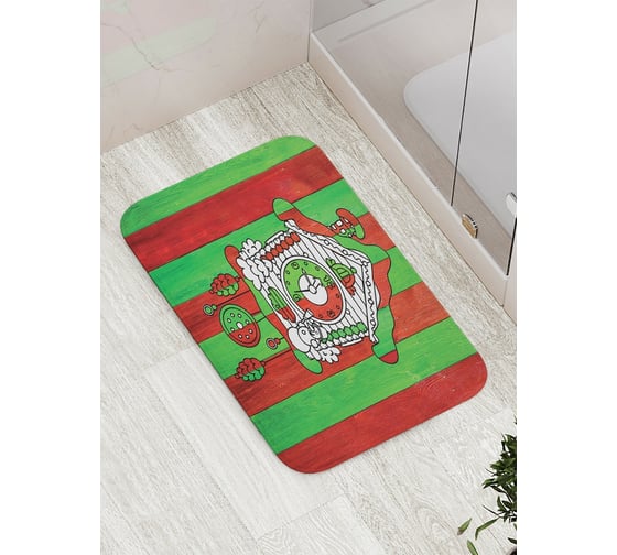 Коврик противоскользящий JoyArty "Полосатые часы" для ванной, сауны, бассейна, bath_5532 1