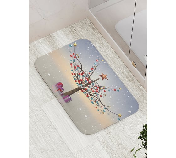Коврик противоскользящий JoyArty "Украшенное дерево" для ванной, сауны, бассейна, bath_5529 1