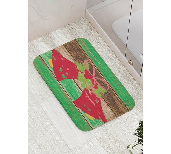 Коврик противоскользящий JoyArty "Рождественские колокольчики на двери" для ванной, сауны, бассейна, bath_5477 1