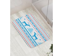 Коврик противоскользящий JoyArty "Морозный узор с оленями и елками" для ванной, сауны, бассейна, bath_5923