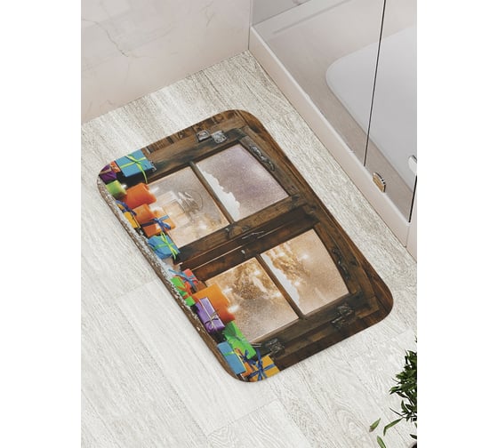 Коврик противоскользящий JoyArty "Подарки под окном" для ванной, сауны, бассейна, bath_5545 1
