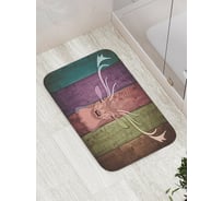 Коврик противоскользящий JoyArty "Олень на деревянных досках" для ванной, сауны, бассейна, bath_5479