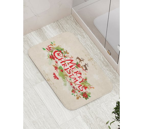 Коврик противоскользящий JoyArty "Счастливого Рождества" для ванной, сауны, бассейна, bath_5523 1
