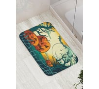 Коврик противоскользящий JoyArty "Джеки-фонари за забором" для ванной, сауны, бассейна, bath_6032