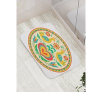 Коврик противоскользящий JoyArty "Тарелка с птицами" для ванной, сауны, бассейна, bath_5919
