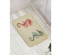 Коврик противоскользящий JoyArty "Дружба морских коней" для ванной, сауны, бассейна, bath_5940