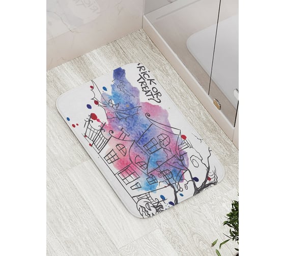 Коврик противоскользящий JoyArty "Хеллоуин Кошелек или жизнь" для ванной, сауны, бассейна, bath_6015 1
