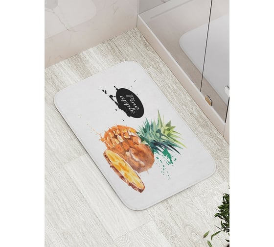 Коврик противоскользящий JoyArty "Ананас акварелью" для ванной, сауны, бассейна, bath_62304 1