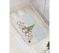 Коврик противоскользящий JoyArty "Праздничные овечки" для ванной, сауны, бассейна, bath_6129