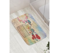 Коврик противоскользящий JoyArty "Амадины на клетке" для ванной, сауны, бассейна, bath_6060