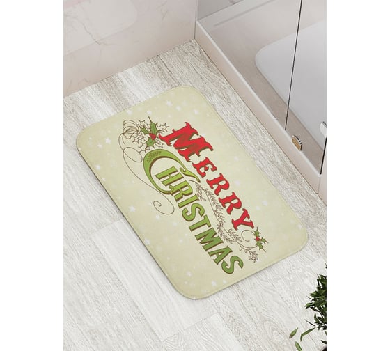 Коврик противоскользящий JoyArty "Рождество в снежинках" для ванной, сауны, бассейна, bath_6764 1