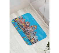 Коврик противоскользящий JoyArty "Дома на воде" для ванной, сауны, бассейна, bath_74180