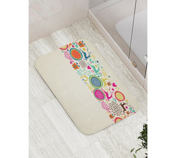 Коврик противоскользящий JoyArty "Музыка оленей" для ванной, сауны, бассейна, bath_6735 1