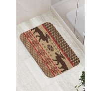 Коврик противоскользящий JoyArty "Вышивка с оленями" для ванной, сауны, бассейна, bath_78634
