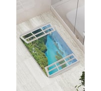 Коврик противоскользящий JoyArty "Островные окна" для ванной, сауны, бассейна, bath_7783