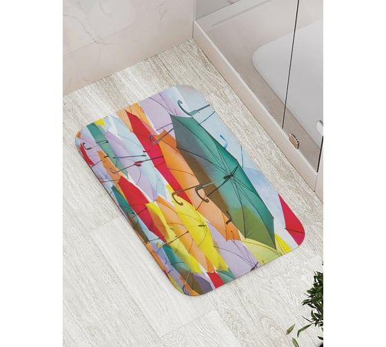 Коврик противоскользящий JoyArty "Модные зонты" для ванной, сауны, бассейна, bath_812 1