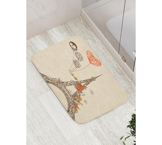 Коврик противоскользящий JoyArty "Париж на волнах" для ванной, сауны, бассейна, bath_8435 1