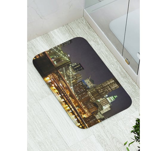 Коврик противоскользящий JoyArty "Небоскребы ночью" для ванной, сауны, бассейна, bath_897 1