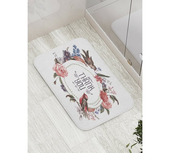 Коврик противоскользящий JoyArty "Красивое спасибо" для ванной, сауны, бассейна, bath_9032 1