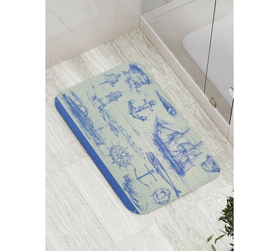 Коврик противоскользящий JoyArty "Капитанские истории" для ванной, сауны, бассейна, bath_9002 1