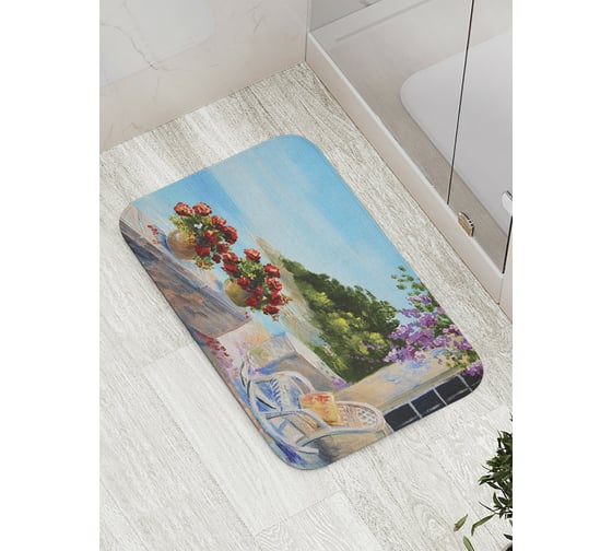 Коврик противоскользящий JoyArty "Качалка у моря" для ванной, сауны, бассейна, bath_9269