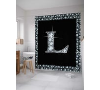 Штора (занавеска) для ванной JoyArty "Буква L" из сатена, 180х200 см с крючками, sc_3470L