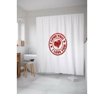 Штора (занавеска) для ванной JoyArty "Любовный штамп" из сатена, 180х200 см с крючками, sc_53018