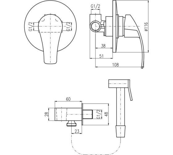 Смеситель для биде RavSlezak MISSISSIPPI MS042/1