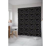 Штора (занавеска) для ванной JoyArty "Ночные лианы роз" из сатена, 180х200 см с крючками, sc_54915