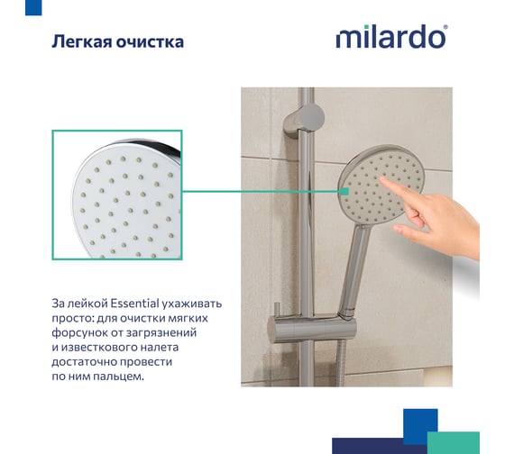 Лейка для душа Milardo Essential ESS1F11M18