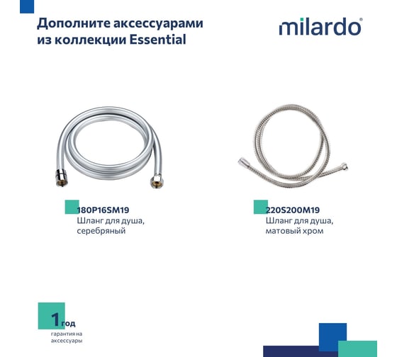 Лейка для душа Milardo Essential ESS1F11M18