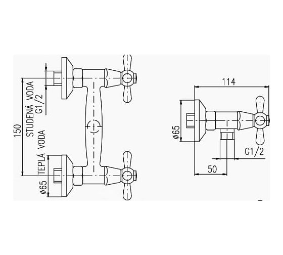 Смеситель для душа RavSlezak MORAVA RETRO MK580.5SM