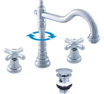 Смеситель для умывальника RavSlezak MORAVA RETRO на три отверстия MK132.5