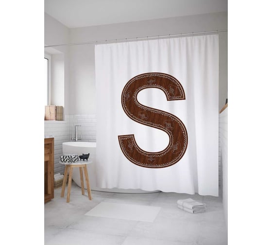 Штора (занавеска) для ванной JoyArty "Королевская s" из сатена, 180х200 см с крючками, sc_4920s 1