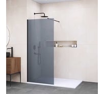 Душевая перегородка RGW 100x195 WA-010 B Чёрный/Тонированное(серое)/8 мм 351001010-34