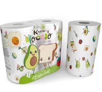 Бумажные полотенца World Cart Авокадо, Kartika Collection, 2-х слойные, 2 рулона/70 листов AVD-KT-03