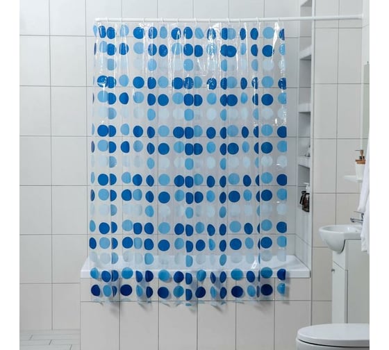 Штора для ванной Доляна Градиент 180х180 см, PVC 4473430 1