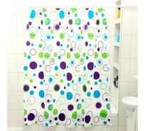 Штора для ванной Доляна Круги 180х180 см 605962