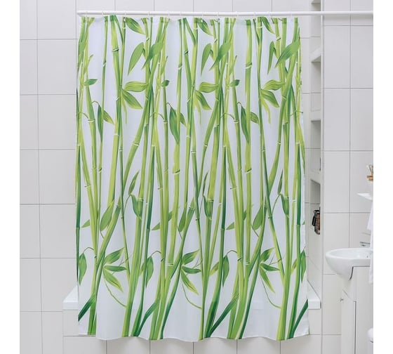 Штора для ванной Доляна Бамбук 180х180 см, полиэстер 4442892 1