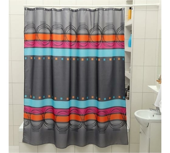 Штора для ванной Доляна Абстракция 180х180 см, полиэстер 3096037 1