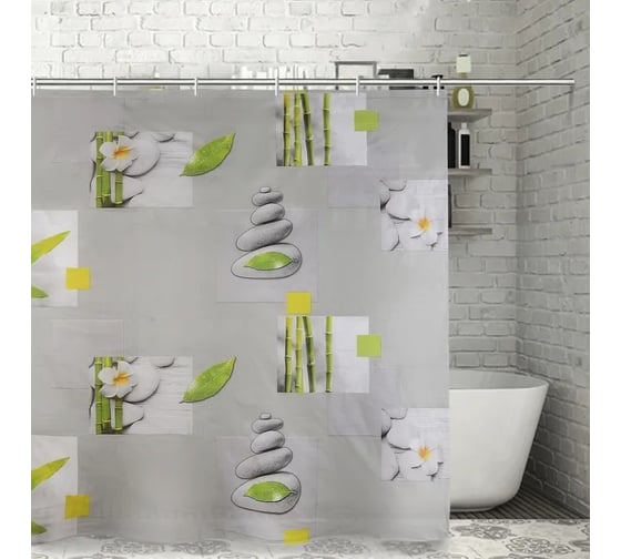 Штора для ванной Доляна Умиротворение 180х180 см, EVA 4446533 1