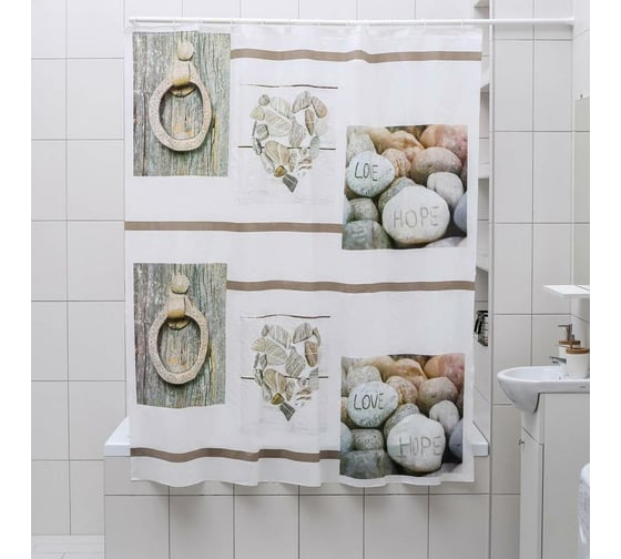 Штора для ванной Доляна Гармония 180х180 см, EVA 1904039 1