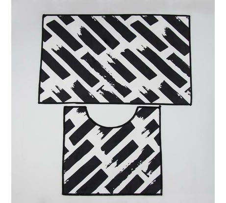 Набор ковриков для ванны и туалета Доляна Готланд 2 шт, 50х80, 40х50 см 5411414