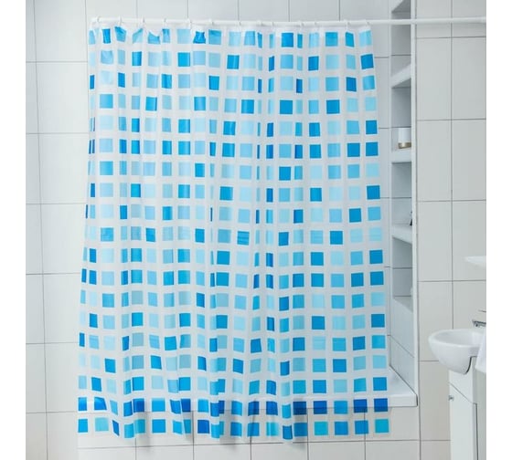 Штора для ванной Доляна Мозаика 180х180 см, EVA 5430651 1