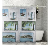 Штора для ванной Доляна Пляж 180х180 см, EVA 2390593