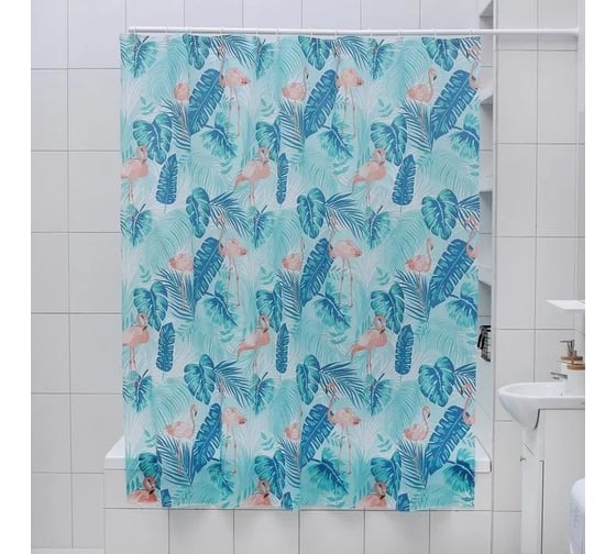 Штора для ванной Доляна Фламинго 180х180 см, EVA 3096022 1