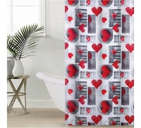 Шторка для ванной Доляна Сердца 180x180 см, полиэстер 2499310