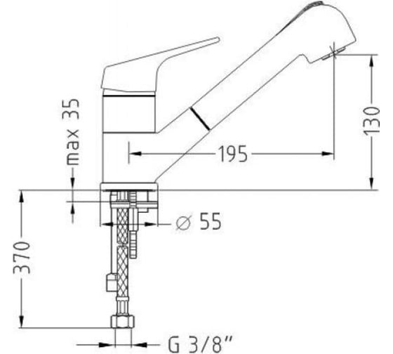Смеситель для кухни ALVEUS AM 20-PS A91 A16M ANTHRAZIT 1056046